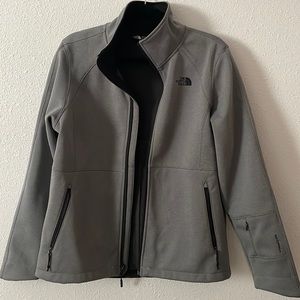 NORTH FACE dark heather gray jacket with NF windwall, size medium.